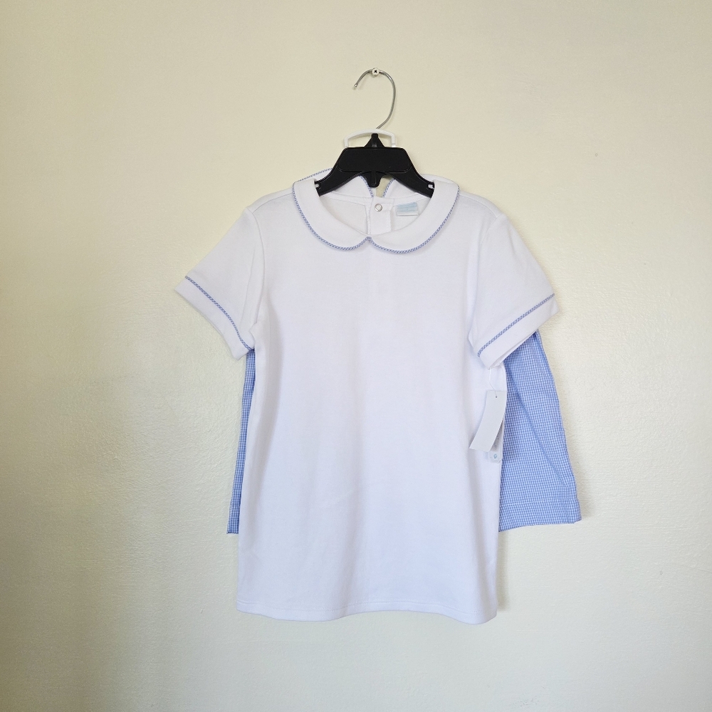 🏷Edgehill CollectionLittle Boys Short Sleeve Piping Knit Top & Gingham Shorts